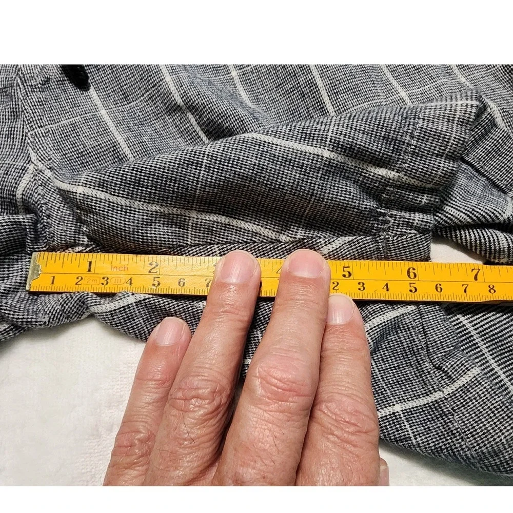 Lost Plaid Shorts Mens 34 Gray White Drawstring‎ Casual Summer